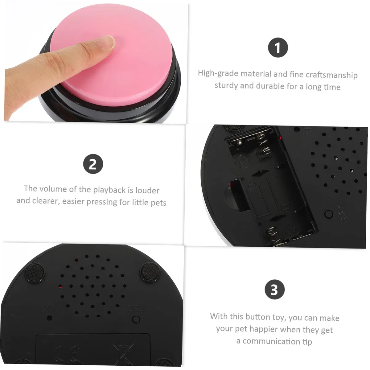 WOONEKY 4piezas Botones Interactivos para De Botones De Comunicación para y Gatos Juguete De Entrenamiento Grabable para Actividades y Casa