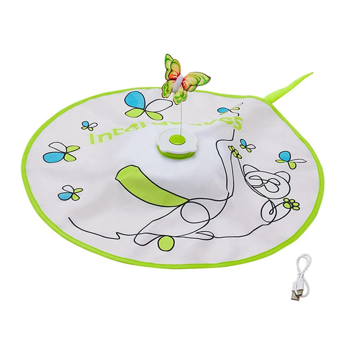 Juguete Interactivo para Gatos, Juguete Eléctrico Giratorio con Plumas para Gatos, Mariposa Ligera Y Aleteante para Entrenamiento de Persecución Y Jue