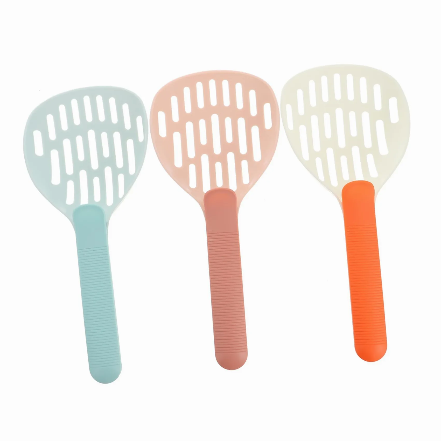 Pala para Arena de Gato, Recogedor de Arena for Gatos con Mango Largo y Boca Ancha, diseño Agarre ergonómico Antideslizante, 3 uds