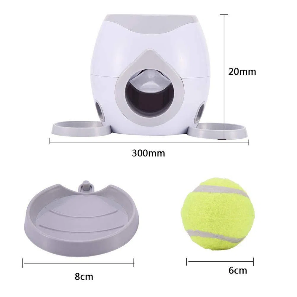 Juguete del alimentador de Pelotas para Mascotas, Juguete del Lanzador de Pelotas de Tenis para Mascotas, Alimentador automático para Mascotas Fetch Lanzador de Pelotas de Tenis Juguetes de