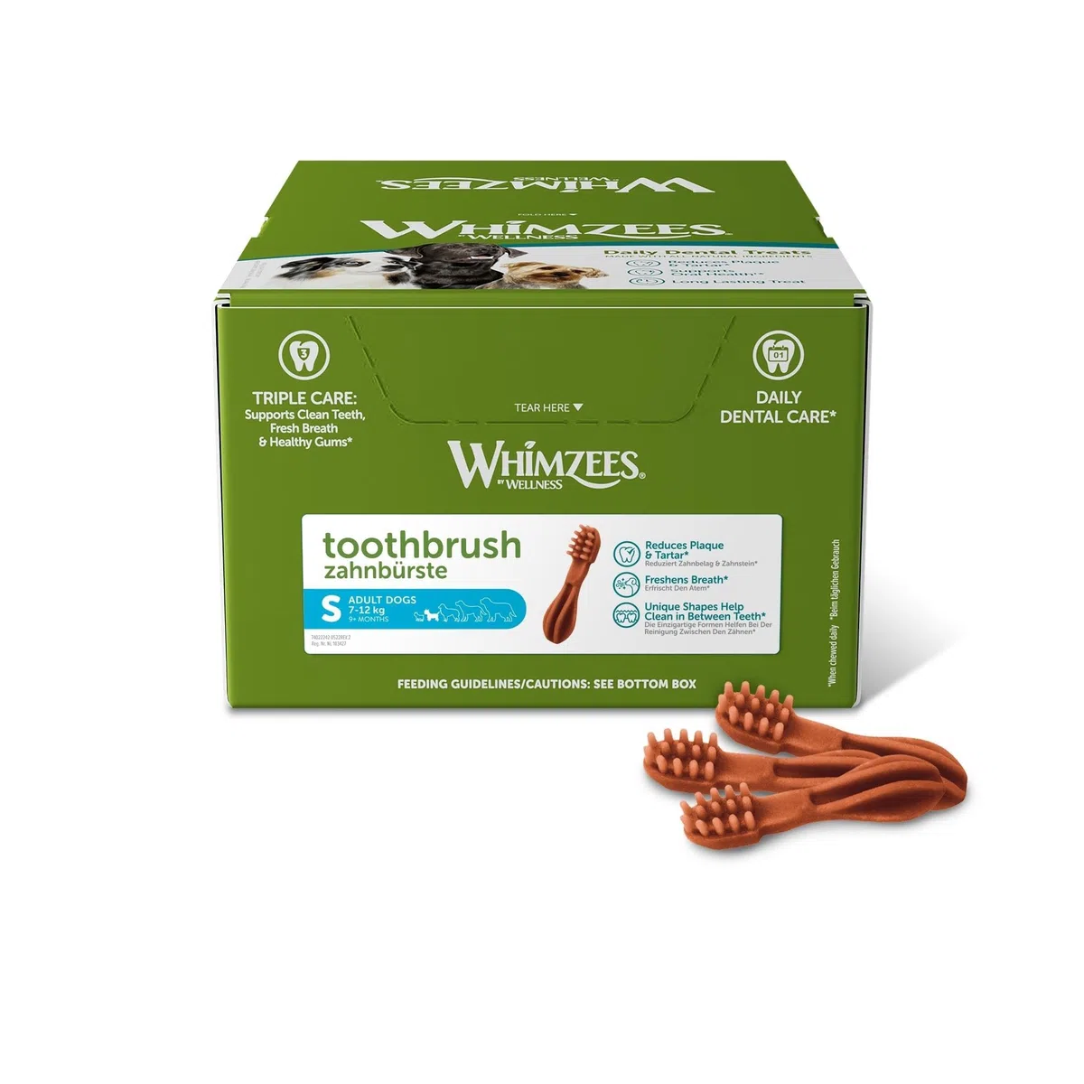 Whimzees Cepillo de Dientes tamaño s/150 Unidades en la Pantalla, 1er Pack (1 x 2.25 kg)