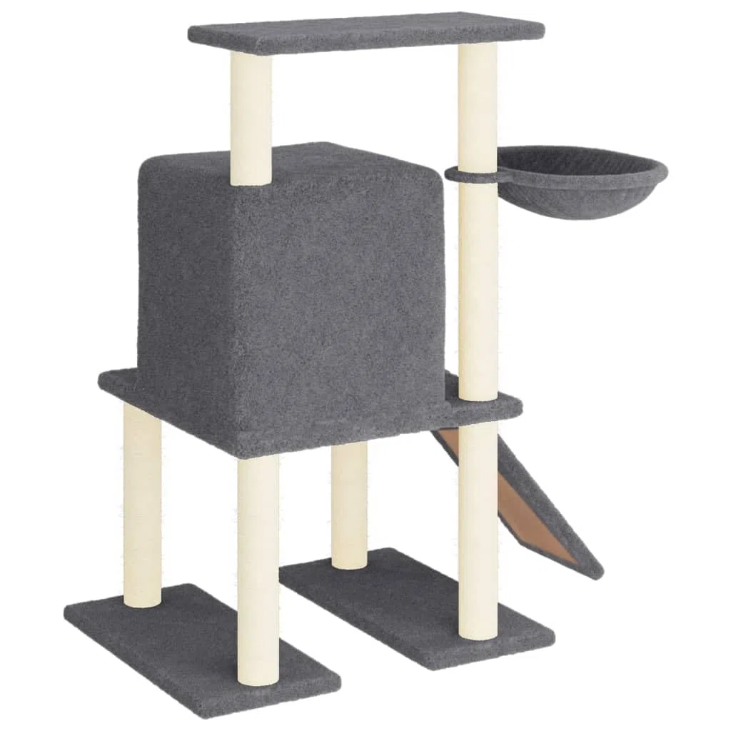 Rascador para Gatos con Postes de sisal Gris Oscuro 96,5 cm, LAPOOH Rascador Gato, Arbol Rascador para Gatos, Gatos Accesorios, Torre Gatos, Arranhador para Gatos, Casa para Gatos