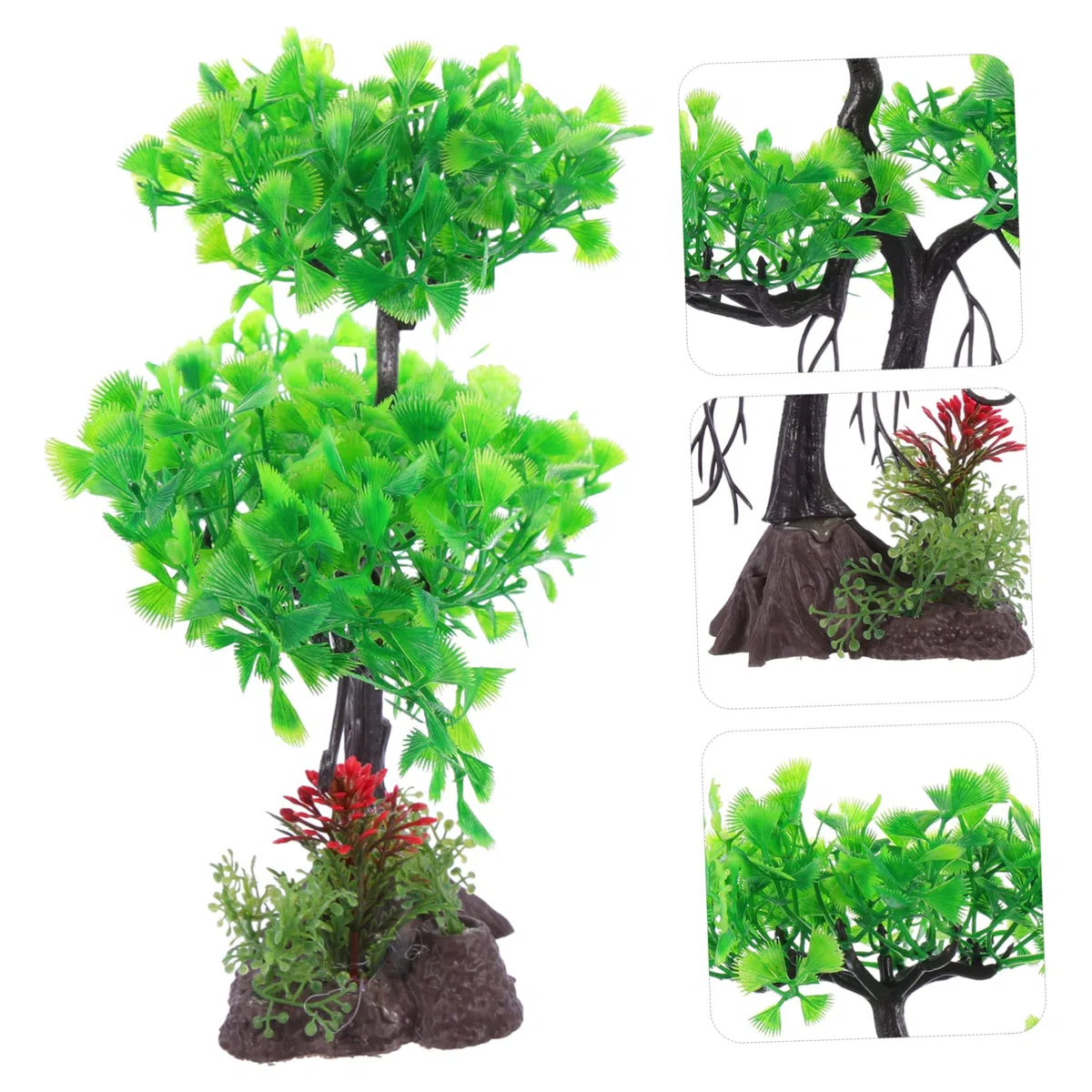 Sosoport 3 Piezas paisajismo del Acuario riego automático de Plantas Neto Artificial Plants decoración pecera Planta ártificial Accesorios Acuario Suministros para peceras Planta de