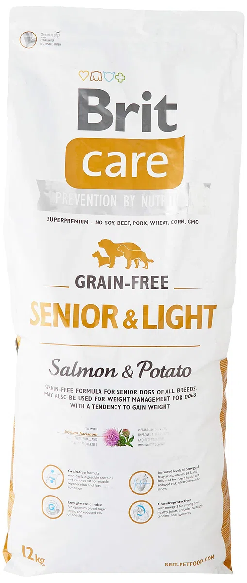 Brit Care Grain-Free Senior Salmon & Potato Comida para Perros - 12000 gr