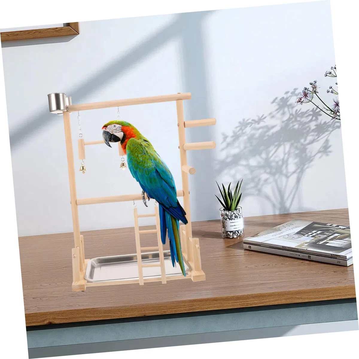 Beaupretty 1juego Percha para Aves Estación De Interactiva para Periquitos y Aves Pequeñas Soporte De Entrenamiento para Juguete Masticable y De Diversión