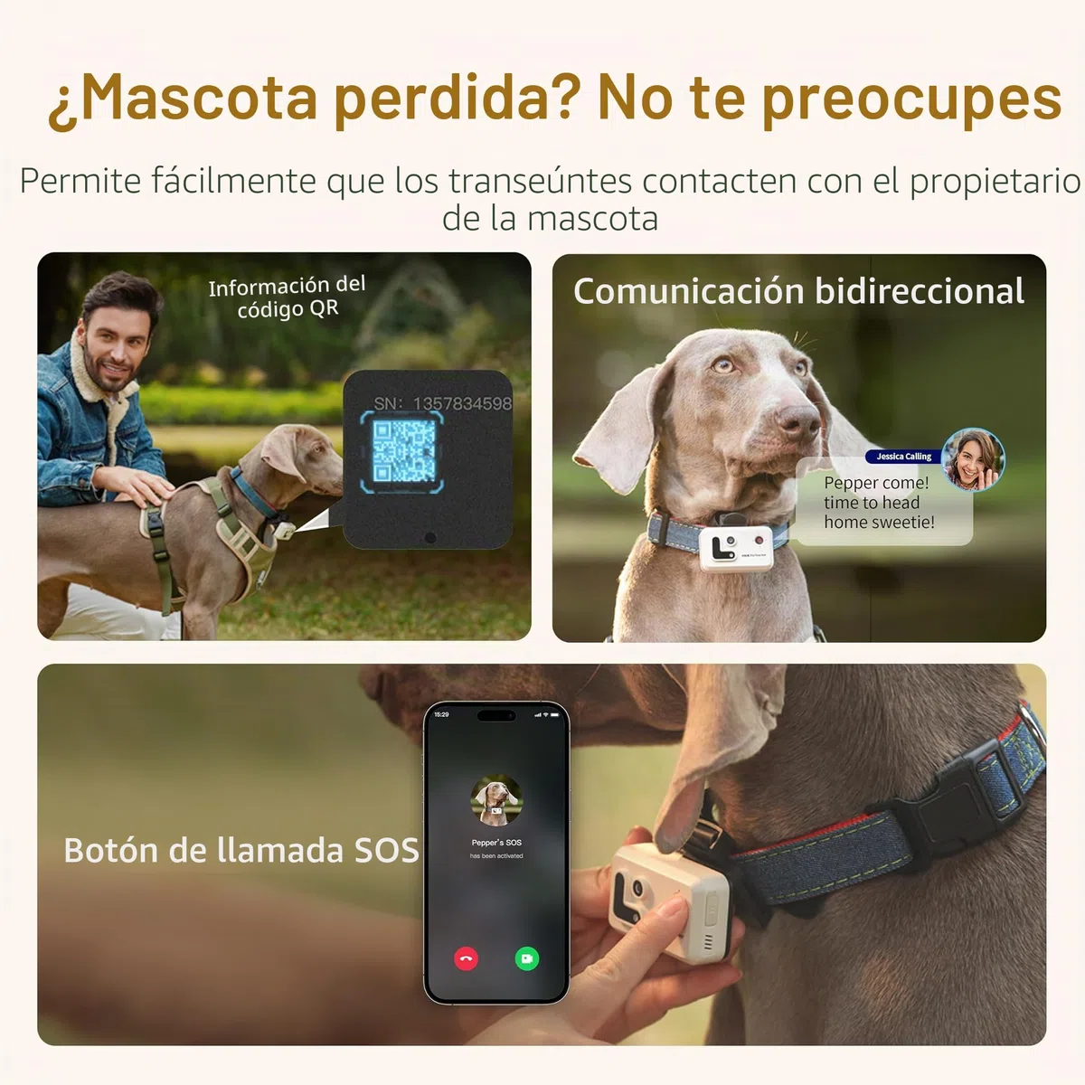 Enabot EBO ROLA PetTracker | GPS para Perros - Localizador para Perros con GPS - Rastreador de Actividad - Color Amarillo