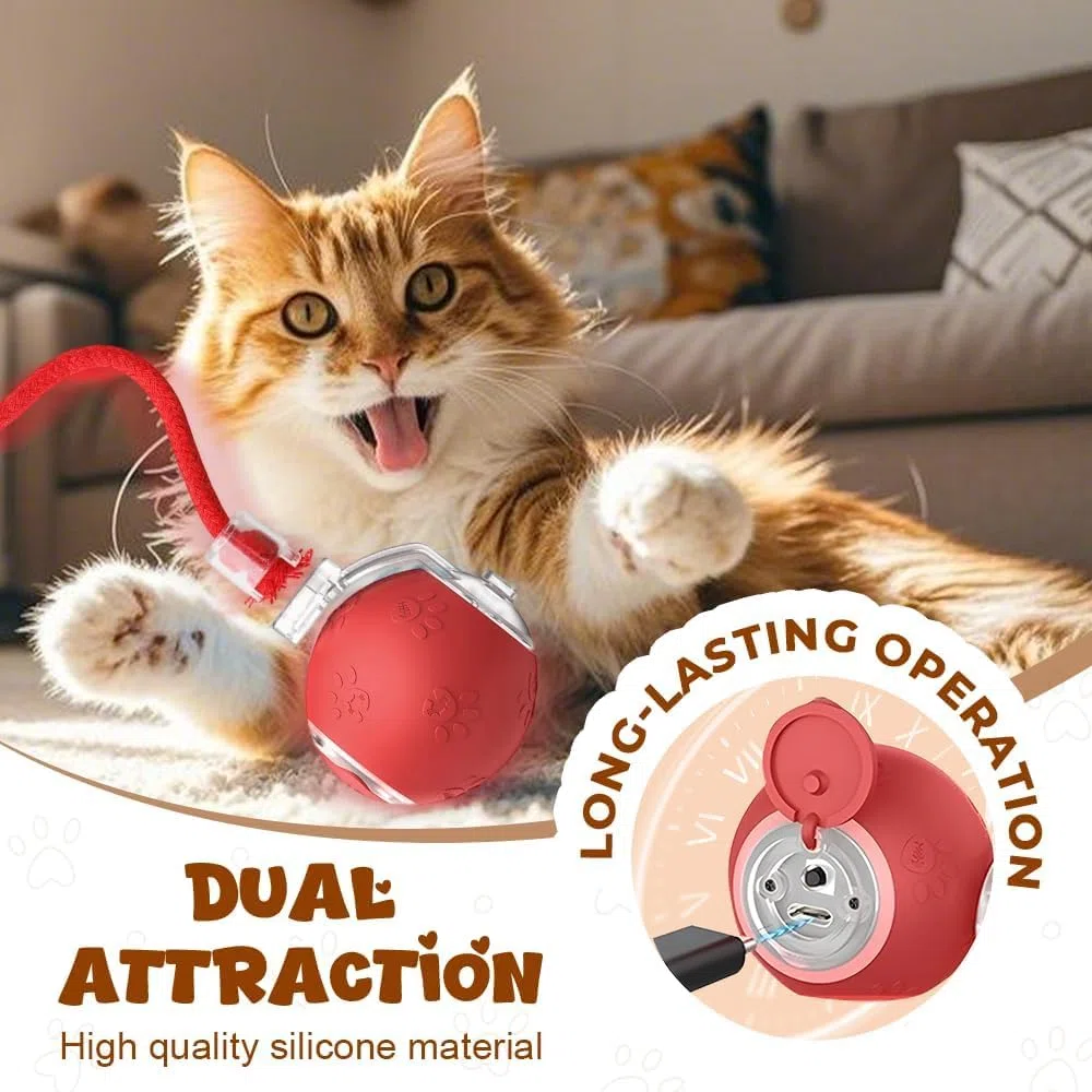 Juguetes interactivos para gatos, juguete multifuncional para gatos para uso doméstico, recargable para propietarios de mascotas, juguete portátil para gatos (rojo, azul y gris)