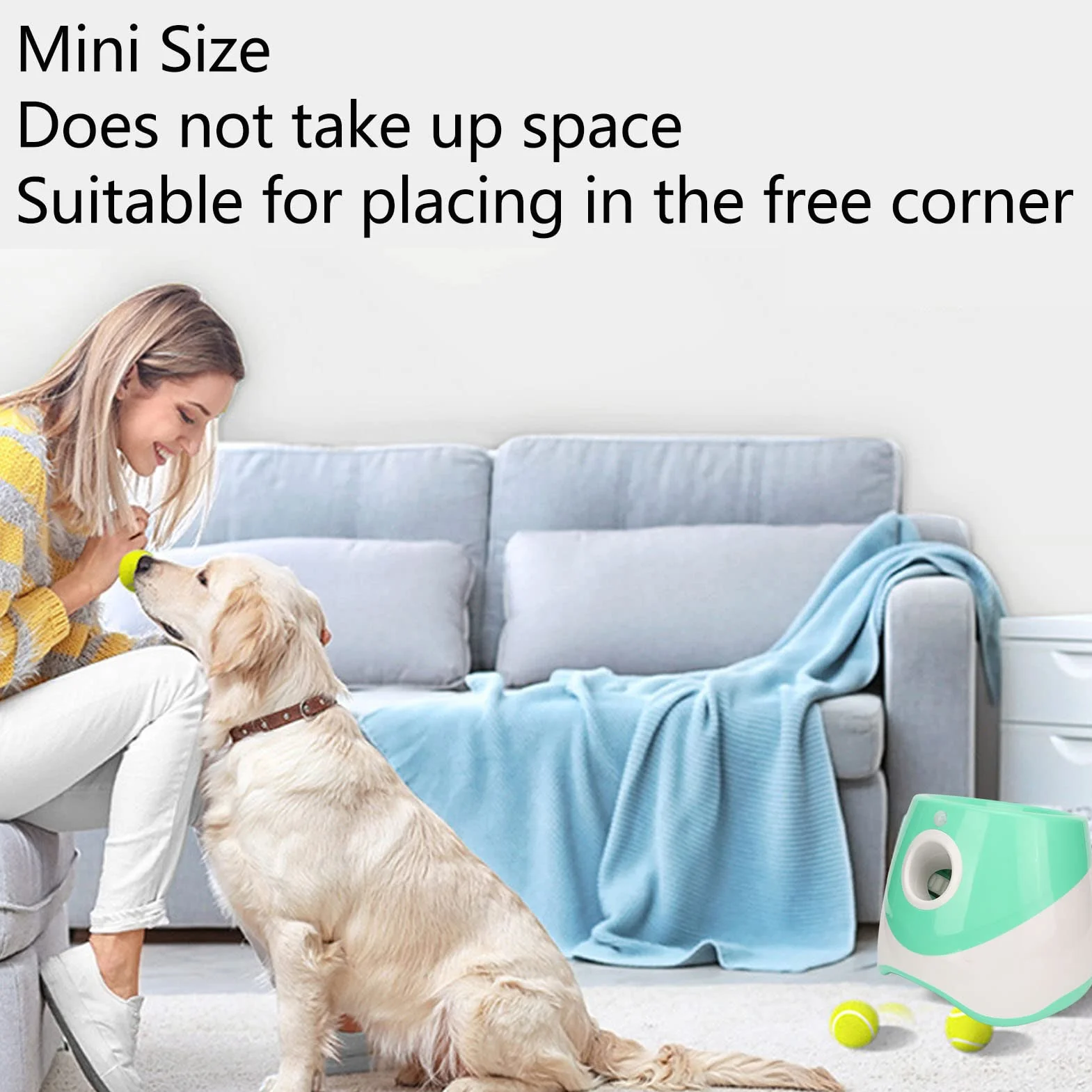 Lanzador automático de pelotas para perros, lanzador automático de pelotas con 3 modos, lanzador de pelotas de perro recargable con 3 pelotas de tenis para jugar en interiores y exteriores