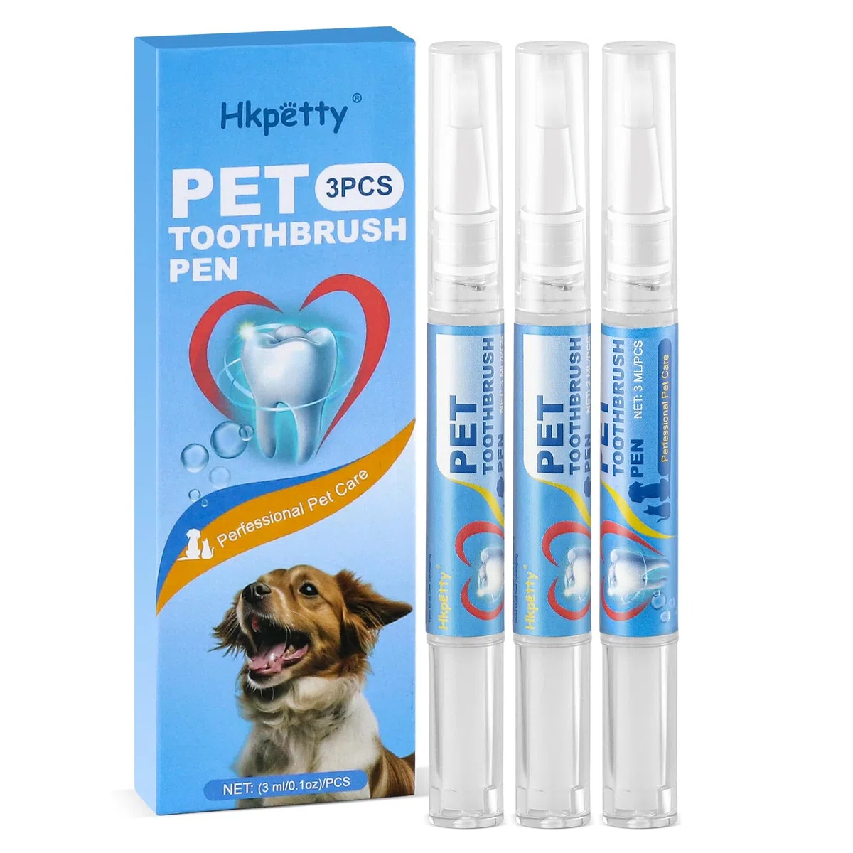3 bolígrafos para cepillo de dientes para mascotas, bolígrafo iluminador de dientes para perros, mascotas, perros, gatos, limpieza de dientes para cuidado dental, perros, gatos, plantas
