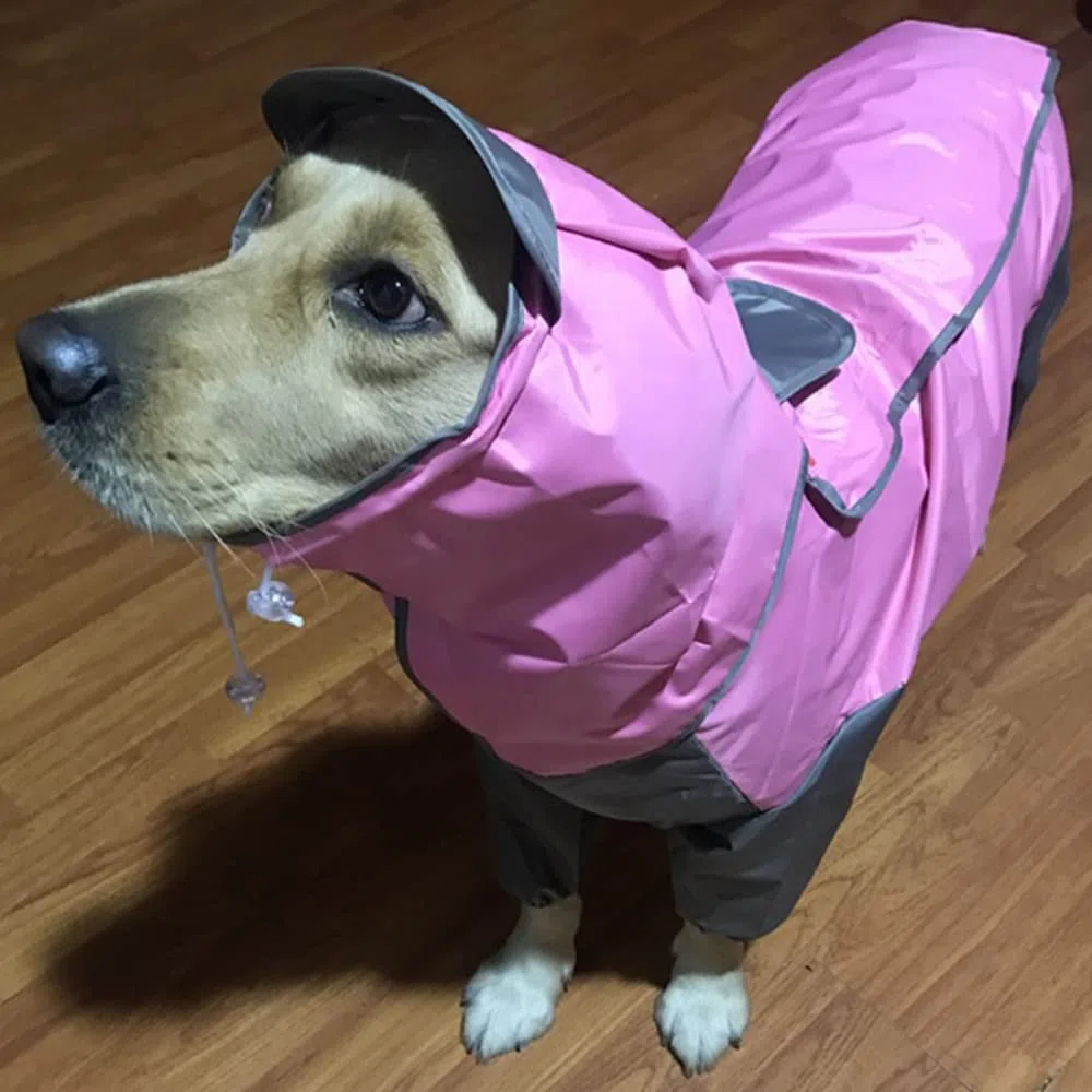 Chubasquero para Perros, Impermeable for Perros Grandes, Ropa Impermeable for Exteriores, Mono con Capucha, Capa for pequeños y(Pink,14)