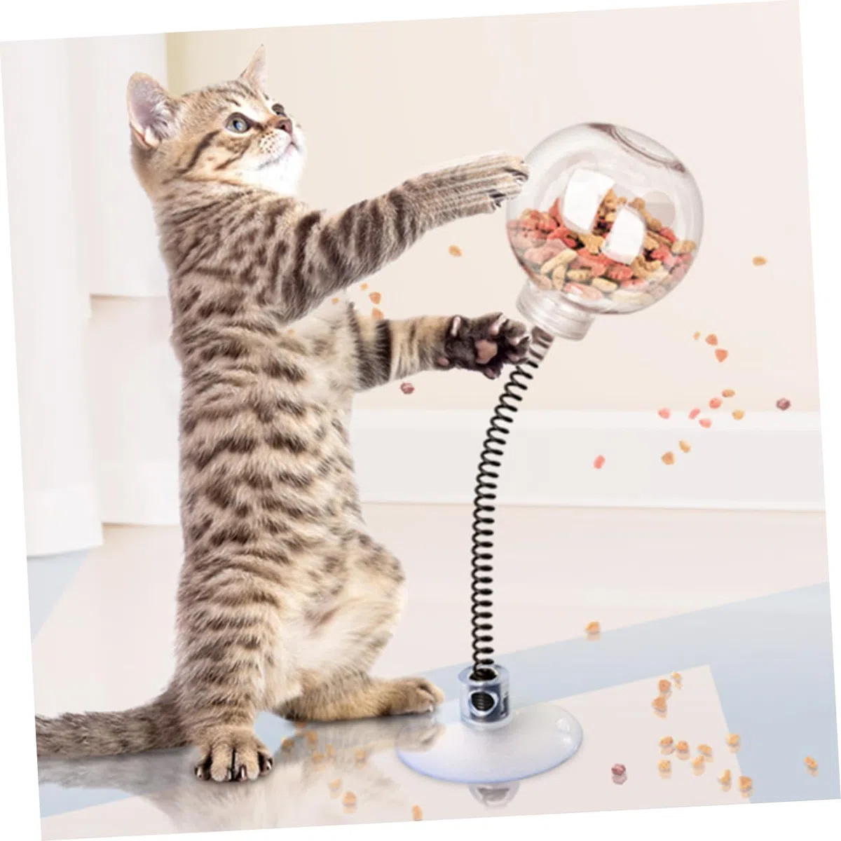 Happyyami 5 Piezas Juguete Bola con Fugas Regalo Gato Juguete para Mascotas Cat Toys Cat Food Dispenser Juguetes Juguete alimentación para Gatos Juguete autojuego Gatito Ventosa