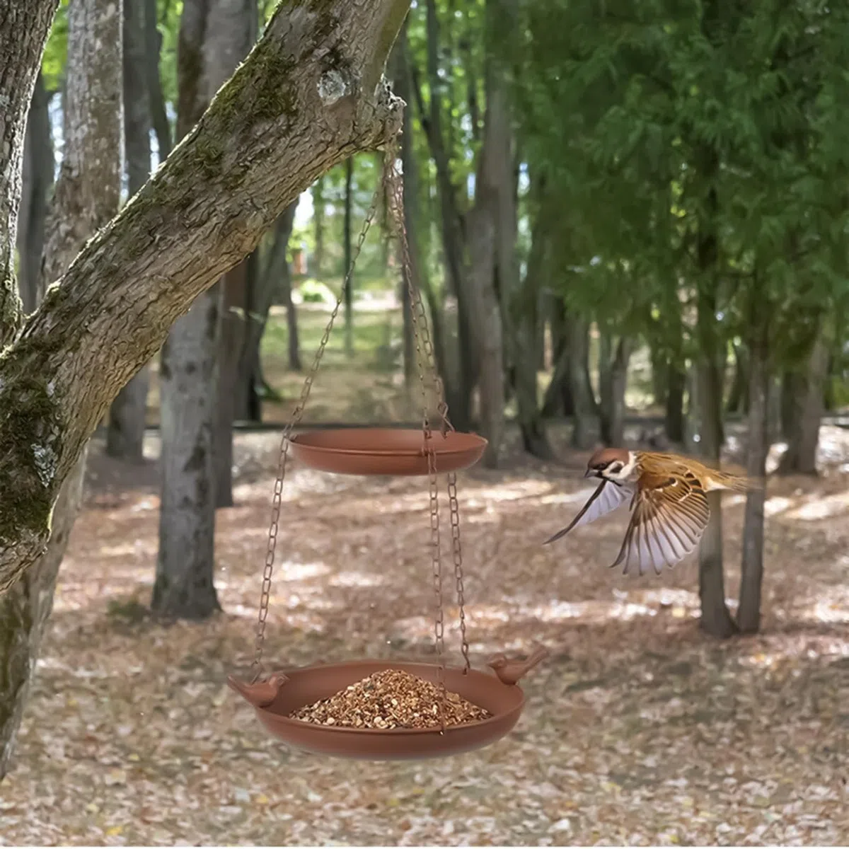 Genérico Baño para Pájaros De Exterior Tazón De Aves De Doble Capa