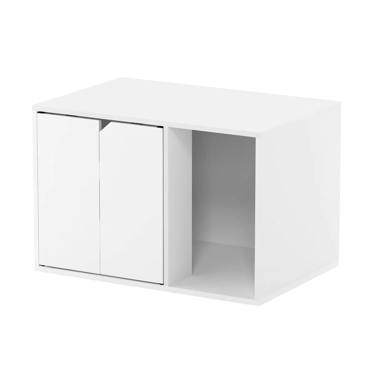 Furinno Peli - Mesa auxiliar pequeña con caja de arena, color blanco