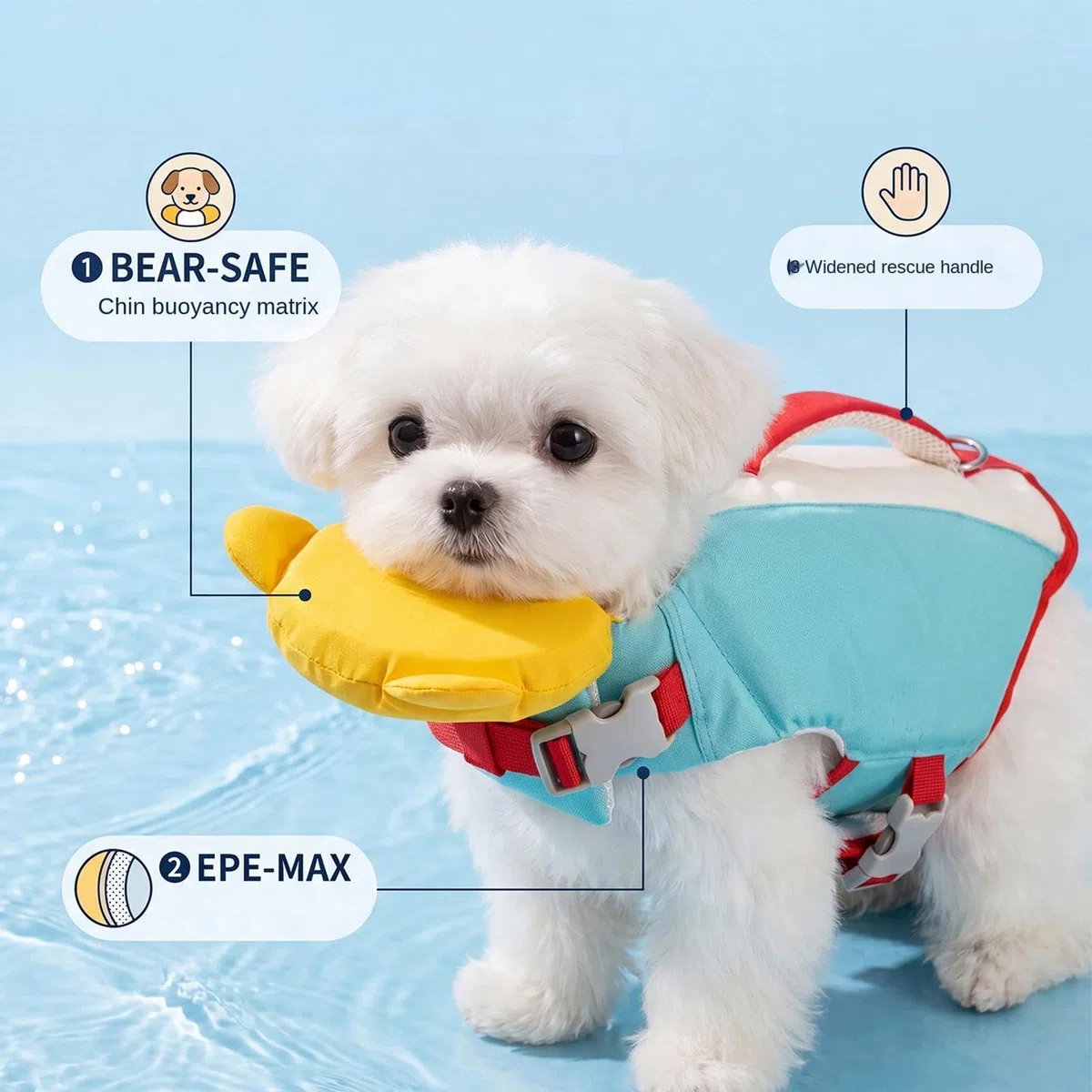 Chaleco de natación para perros de alta flotabilidad transpirable