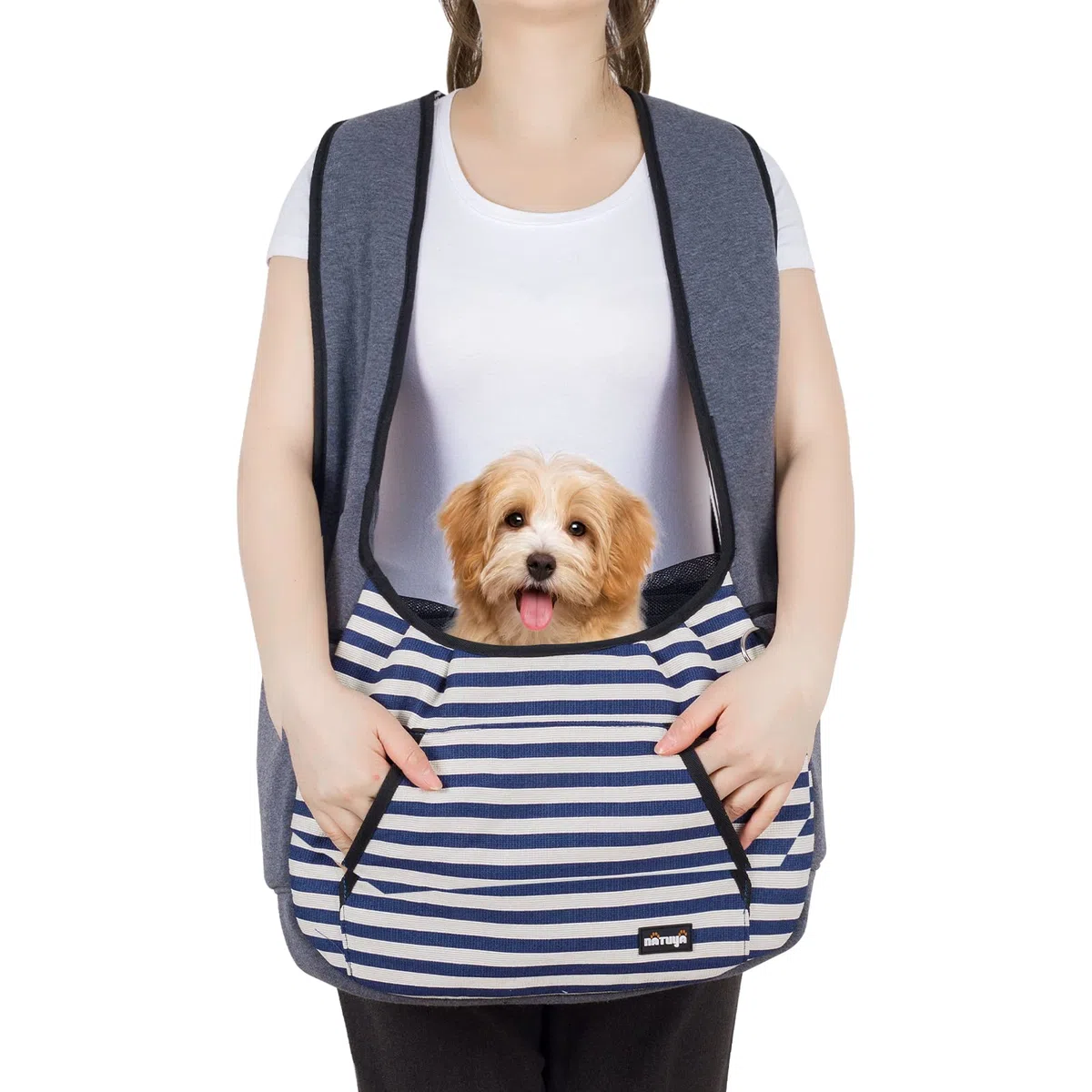 NATUYA Transportador de perro para cachorros, mochila frontal ajustable para mascotas, bolsa de viaje, almohadilla inferior, transportador de mascotas para perros pequeños, gatos, senderismo, camping