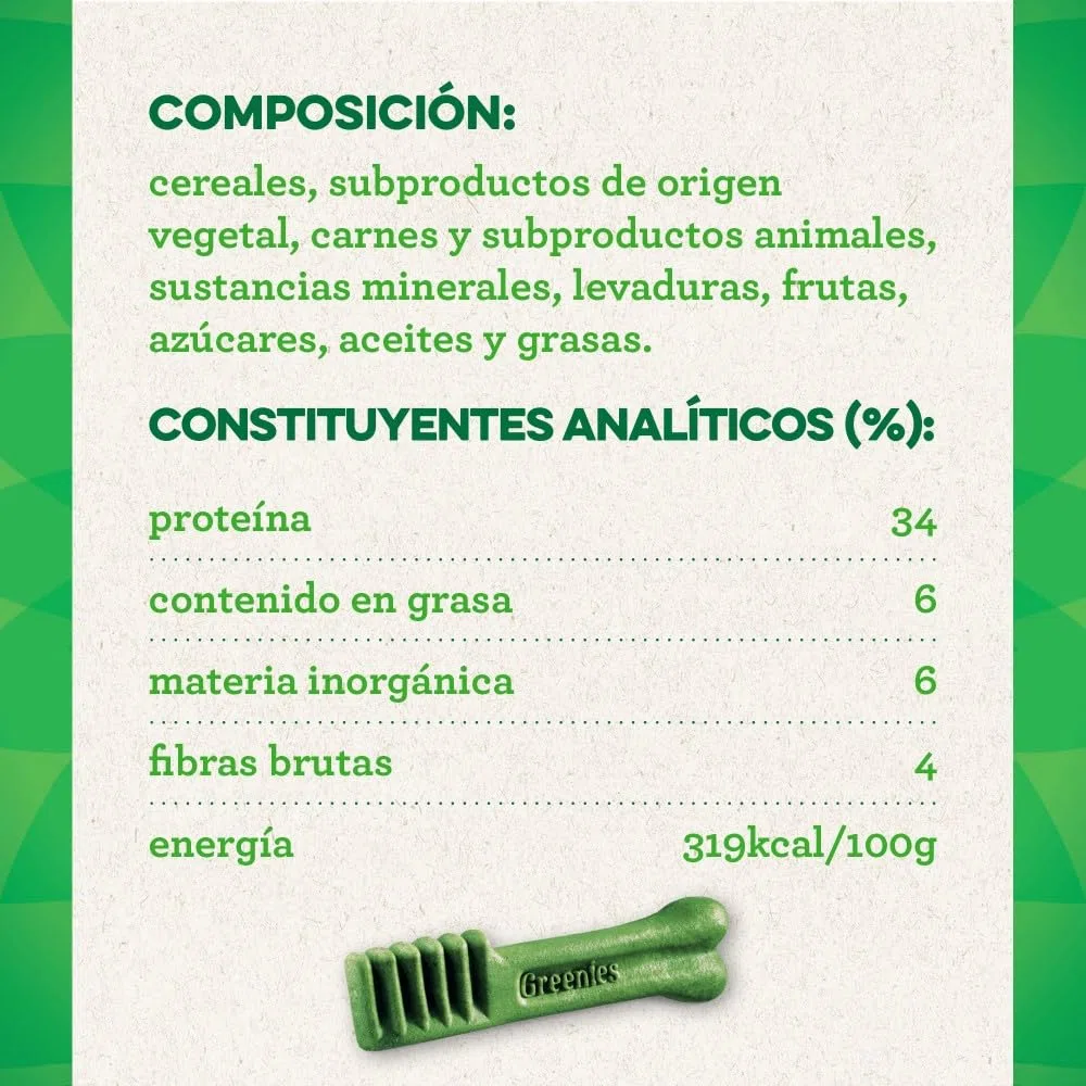 Greenies Snack Dental 100% Natural para Perros Medianos 6x340g