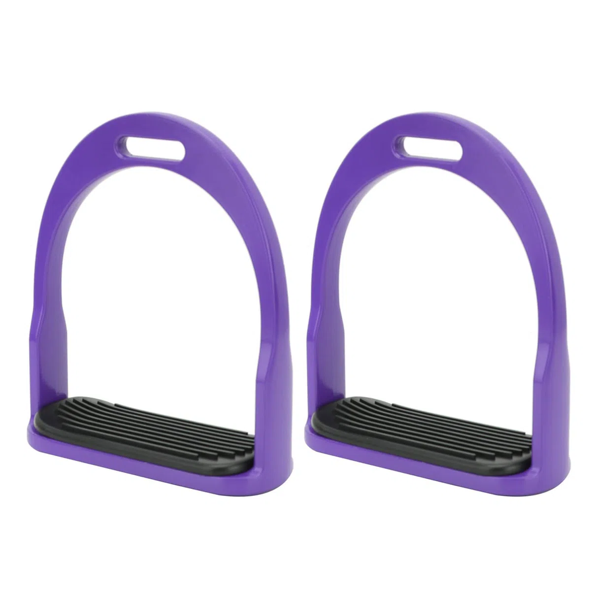 Estribos de Caballo de Seguridad Anchos de Aluminio Fundido a presión para niños, estribos de equitación ensanchados Antideslizantes, Color Morado, Negro y Rojo
