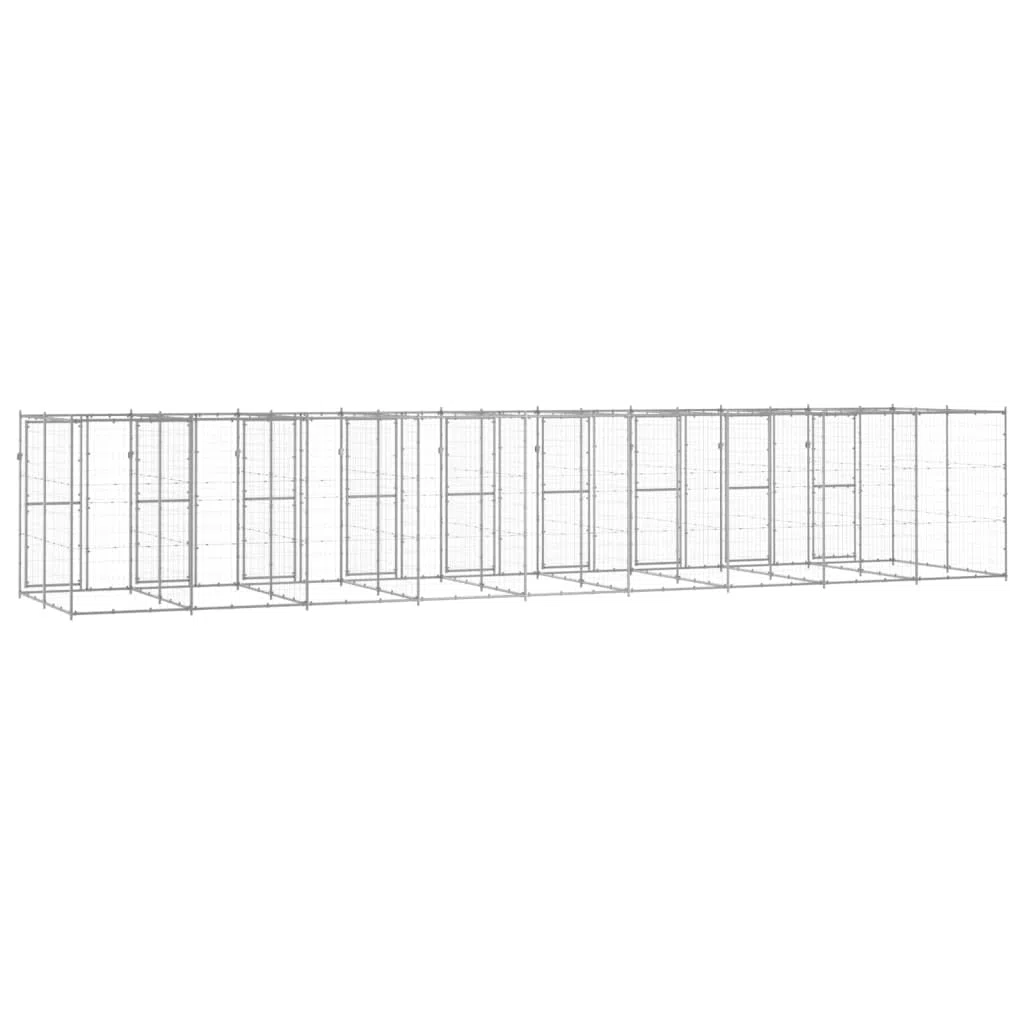 Perrera para perros de acero galvanizado de 21,78 m², plegable y ampliable con puerta con cierre, protección segura y zona de juegos para cachorros y perros en el jardín o patio