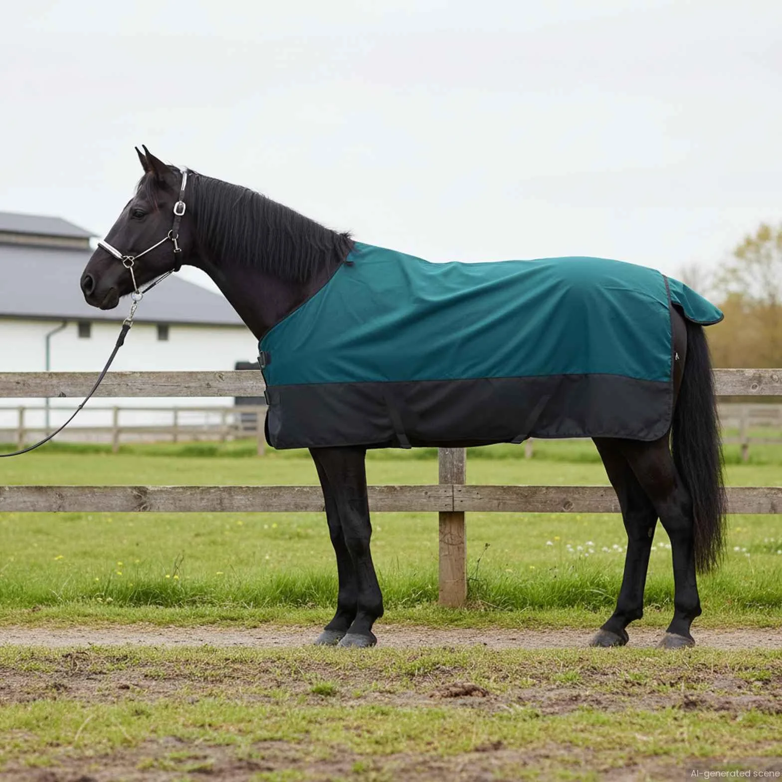 Genérico Manta para Caballo Verde Oscuro y Negro 125 cm Poliéster,Deportes,Actividades al Aire Libre,Equitación,Cuidado de Caballos,Mantas y para Caballos,Verde,42013072