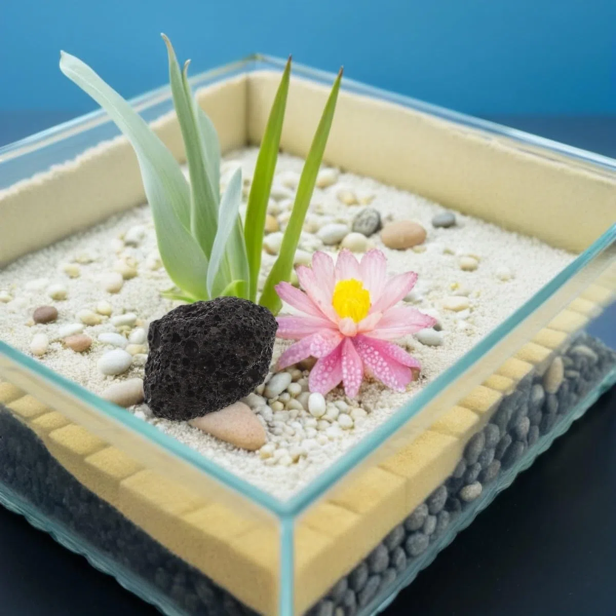 ifundom Arena de Piedra Volcánica Negra para Acuario, Grava Uniforme de 1kg Adecuado para Plantas Acuáticas y Bettas, Decoración Natural para Tanque de Peces