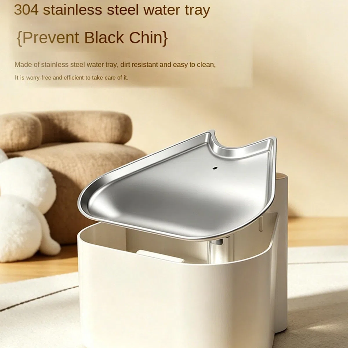Fuente De Agua Para Gatos Bandeja de Acero Inoxidable Recargable USB, 1.6L | fuente de agua para perros Para Salón Balcón Tienda Mascotas Exterior Perro Cachorro Y Gatito