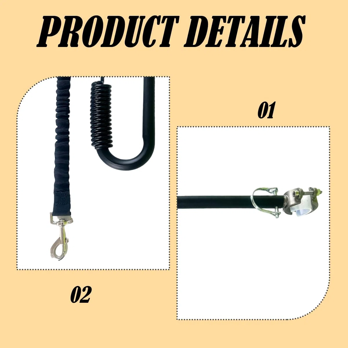 Correa para Perro Bici con Manos Libres Accesorio Resistente Antichoque Portátil y Fácil de Instalar Adecuado para Ciclismo y Actividades Recreativas