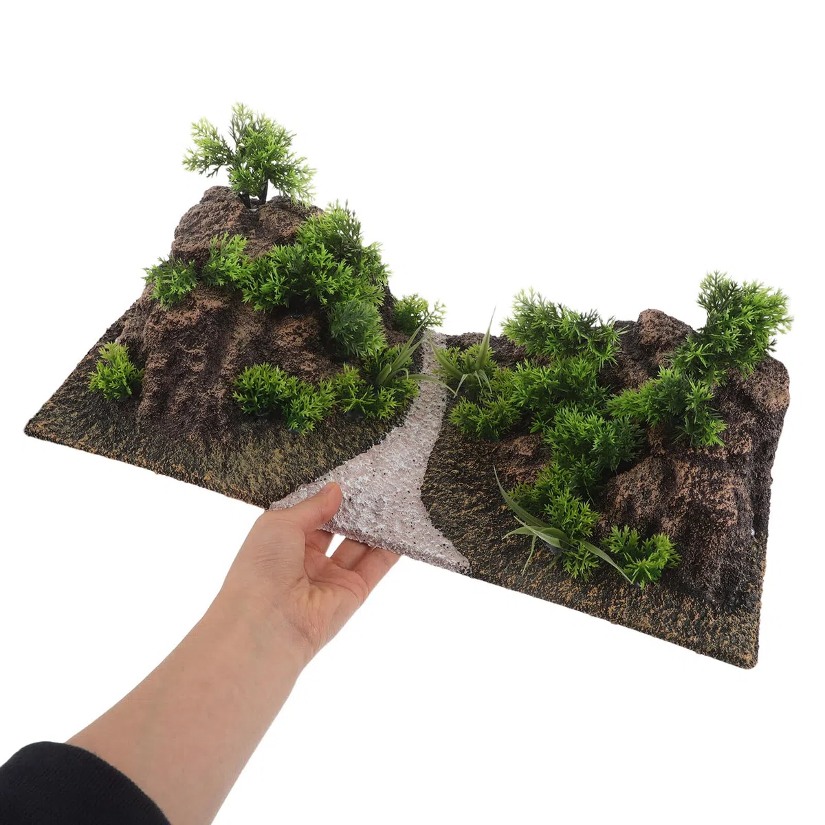 DOITOOL Adorno de Roca Artificial para Acuario Decoración de Paisaje de Montaña Cueva Refugio para Camarones y Peces Pequeños Resistente al Agua Rocalla Decorativa para Peceras
