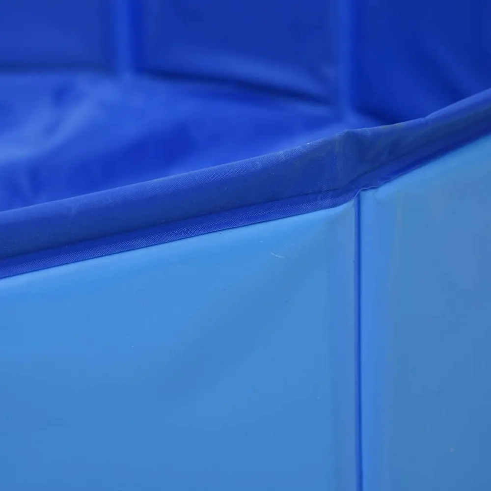 Piscina para perros plegable azul 80 x 20 cm PVC antideslizante, piscina infantil resistente para mascotas, interior y exterior, ideal para verano, accesorios para perros para refrescarse y