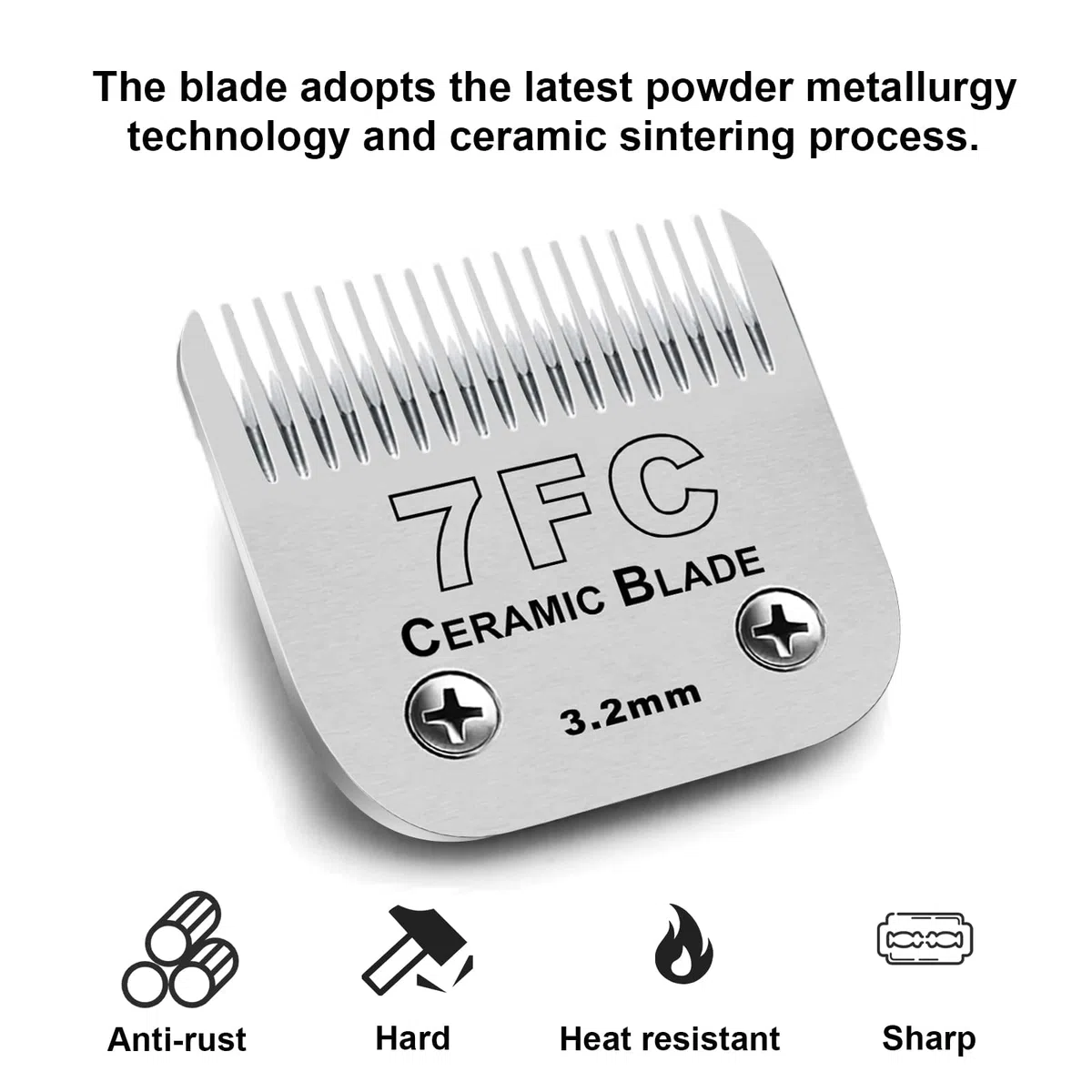 Paquete de 4 cuchillas de aseo para perros compatibles con Andis Dog Clipper/la mayoría de las máquinas cortadoras de mascotas Oster A11/Wahl KM Series (3FC+4FC+5FC+7FC)
