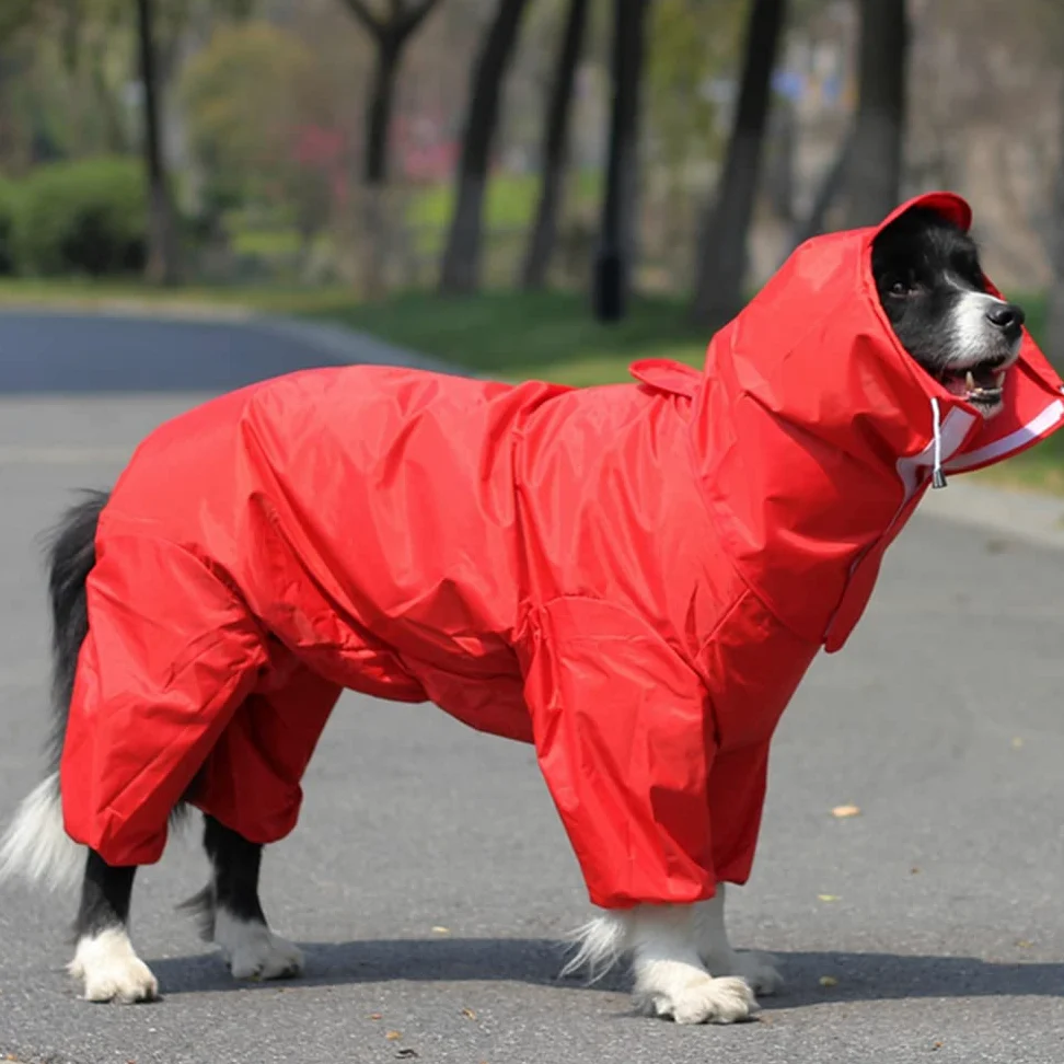 Chubasquero para Perros, Impermeable for Perros Grandes, Ropa Impermeable for Exteriores, Mono con Capucha, Capa for pequeños y(Pink,14)