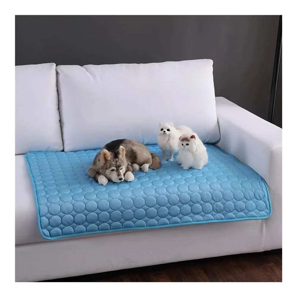 Alfombrilla de refrigeración para perros, cama fría extra grande para perros pequeños y grandes, accesorios para mascotas, manta duradera para sofá, gato, manta de hielo para gatos (gris