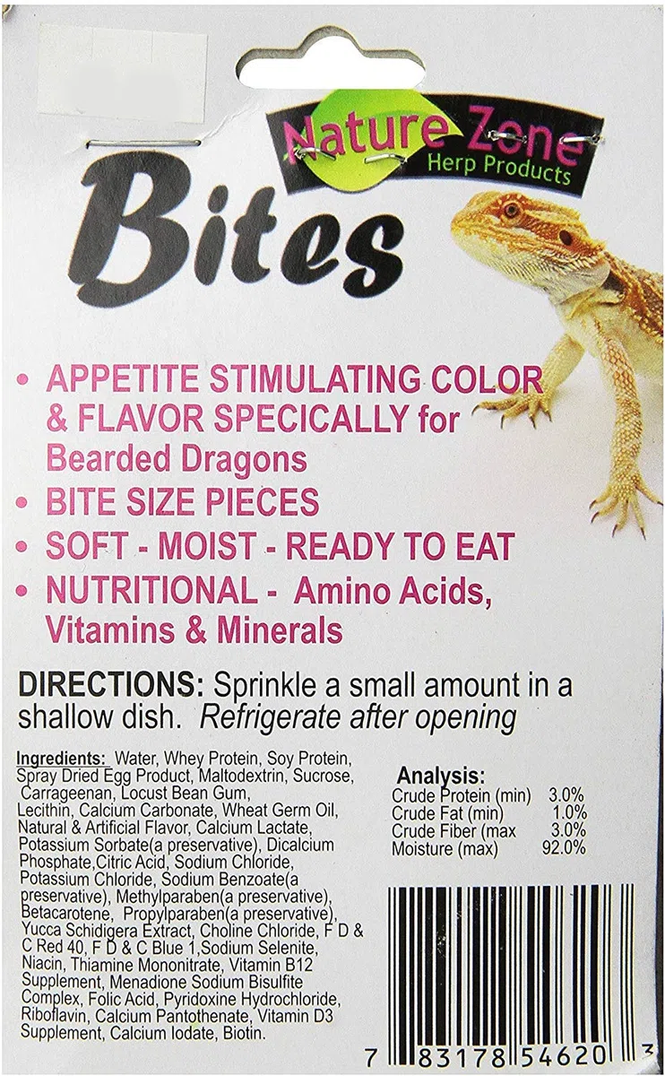Nature Zone Juvenile Bearded Dragon Bites Nutritious Soft Pet Food 2oz - 10 Pack