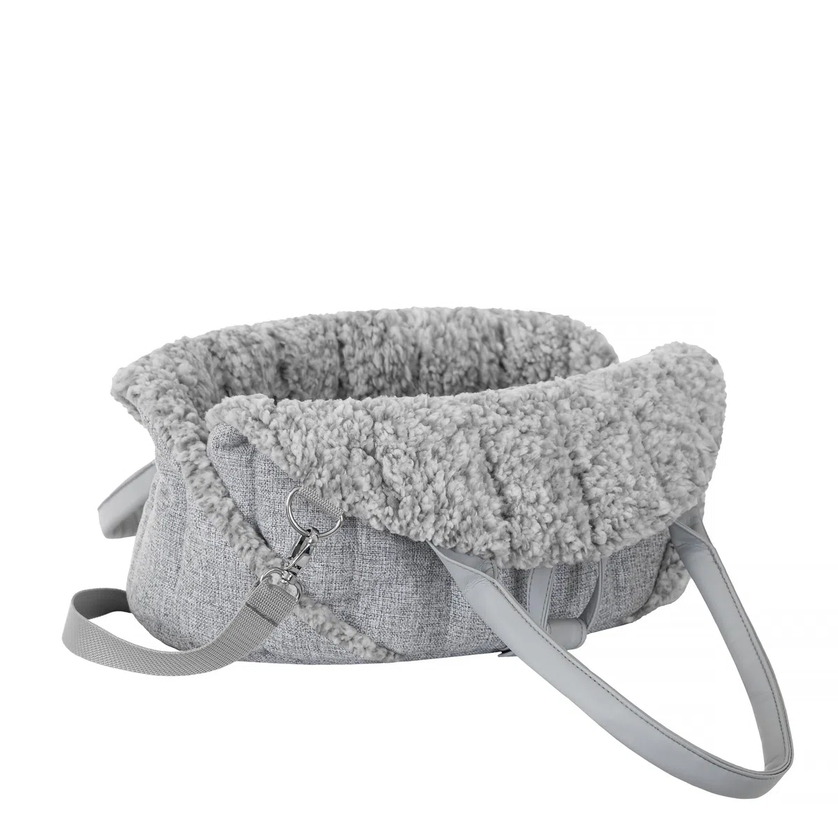 Bolsa para perros, portabebés, bolsa de transporte, para mascotas, altura regulable, accesorios para perros, caja de transporte, 47 x 29 x 32 cm, cenizas Inari