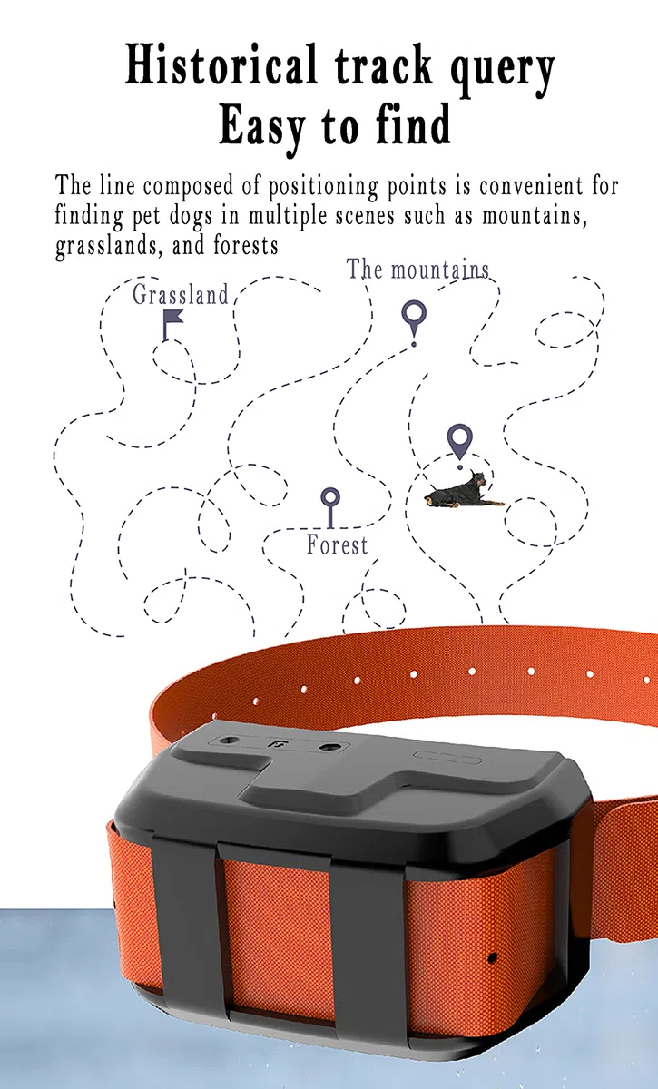 Localizador De Mascotas, Collar Anti-mordeduras para Sabuesos Grandes, Consulta De Huellas Históricas, Cambio Automático Entre Modos De Posicionamiento De Montaña, Pradera Y Bosque