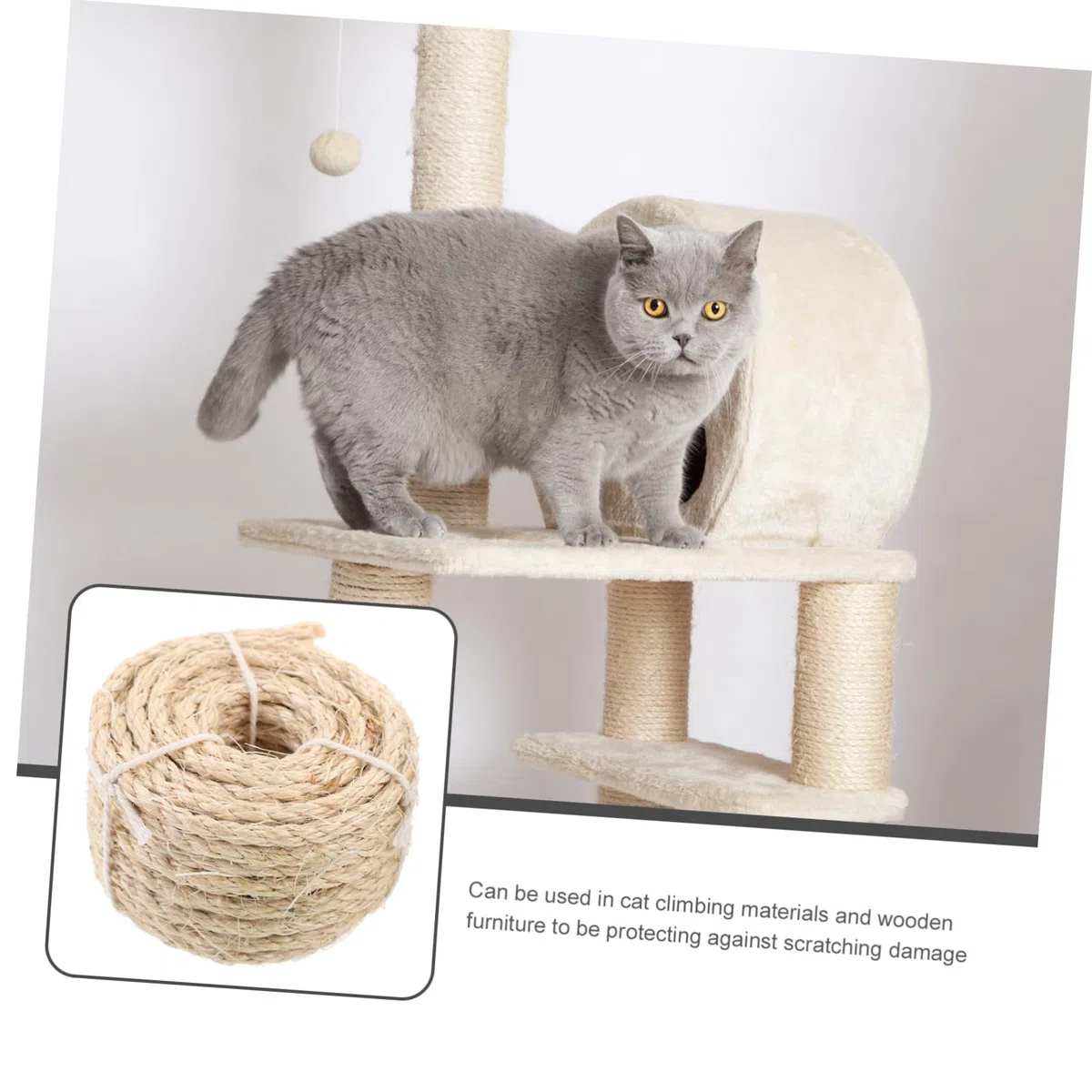 INOOMP 5rollos Cuerda De Sisal Natural para Rascadores De Gatos Resistente Al Desgaste para Proyectos De Bricolaje y Accesorios para Hogar