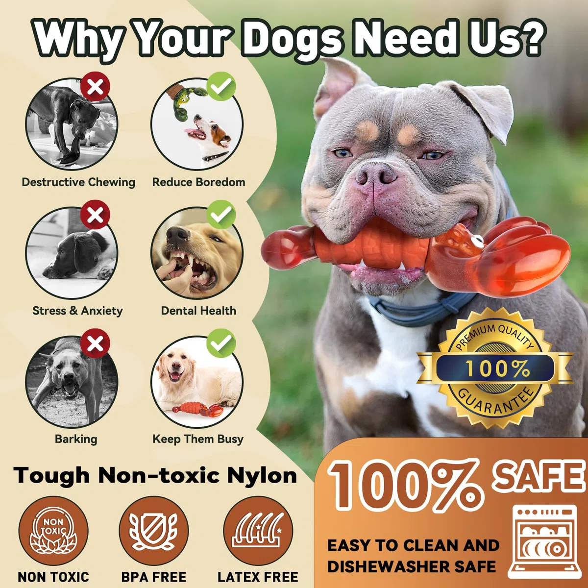 Juguetes para perros para masticadores agresivos, juguetes interactivos para perros grandes, juguetes chirriantes indestructibles para mantenerlos ocupados, juguetes resistentes para perros de raza
