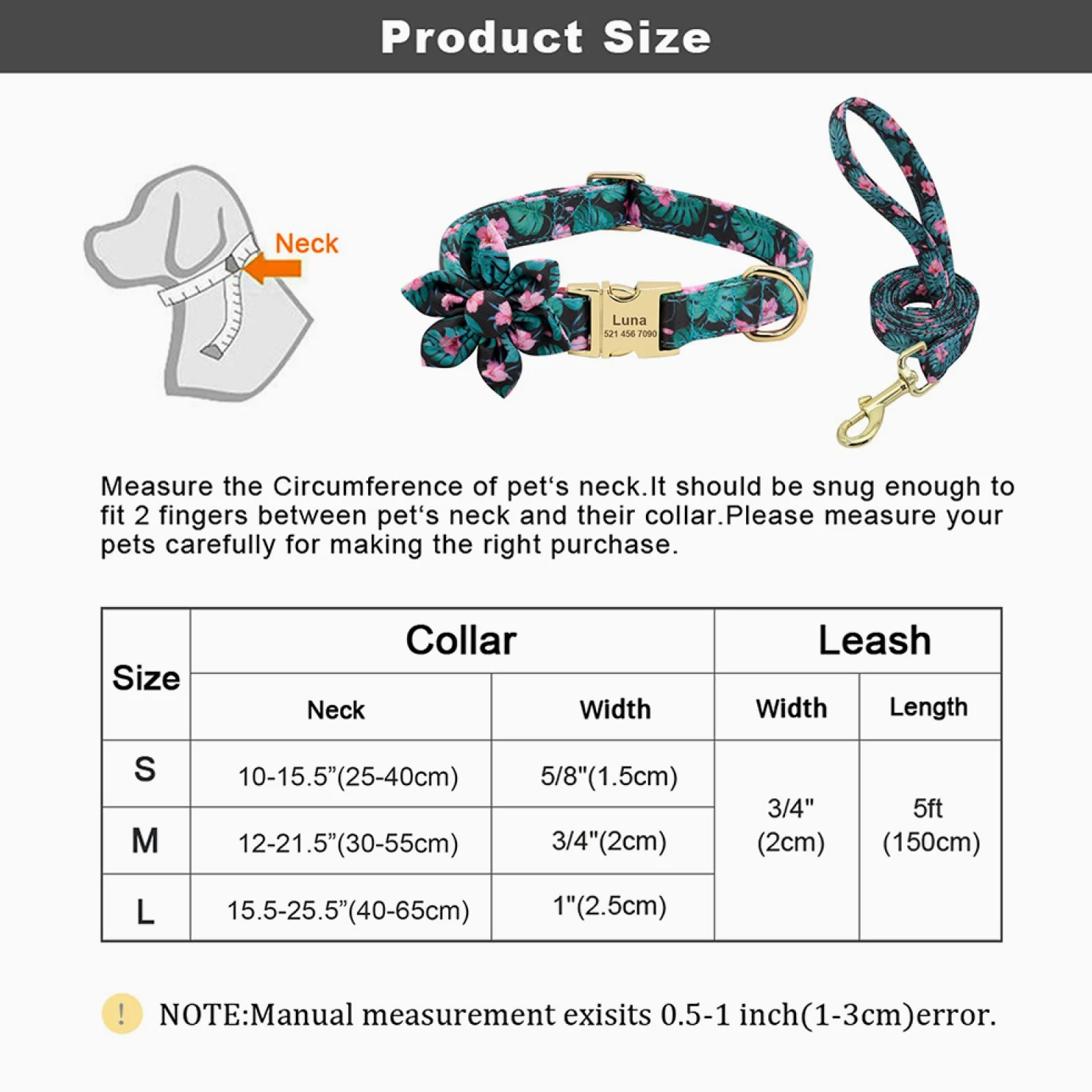 Conjunto De Collar Y Correa De Nailon Impreso para Perro, Collar Personalizado para Mascota, Cachorro, Gato, Placa De Identificación De Perro Personalizada, Collares Grabados,Blue,L