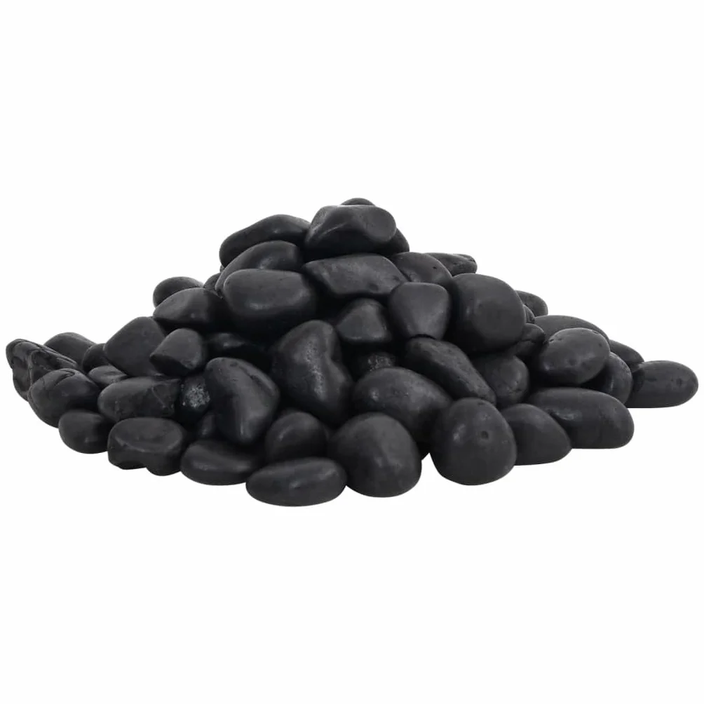 Piedras pulidas negras 10 kg 2 – 5 cm para decoración de acuario, acuario, cuenca, accesorios de terrario, bagre, camarón, reptil, decoración natural