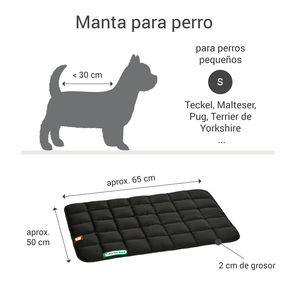 Doctor Bark Manta de Perros, Robusto, Lavable a 95 ° C - Disponible en Diferentes tamaños y Colores