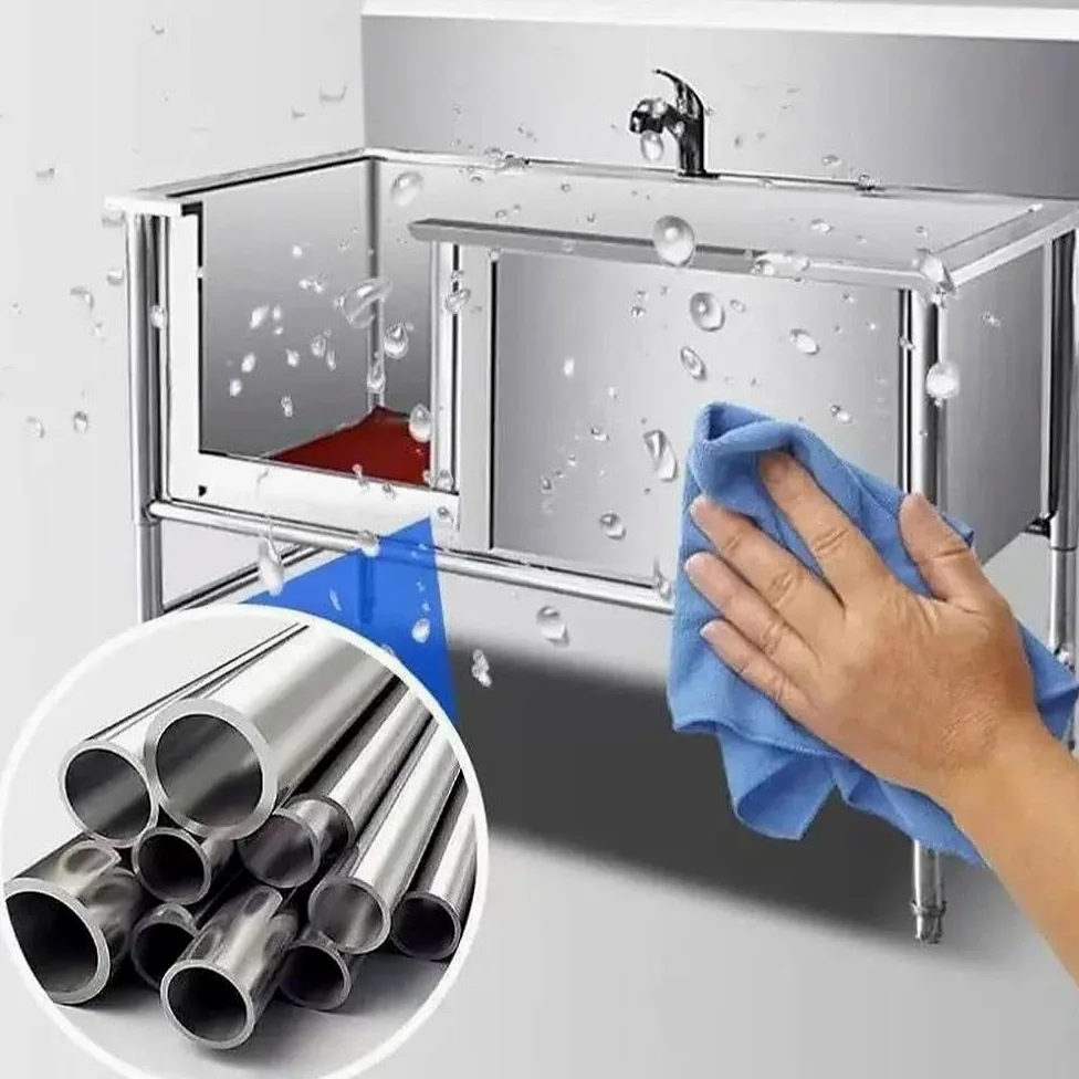 BañEra Para Perros De Acero Inoxidable - EstacióN De Lavado Profesional Para Mascotas, PeluqueríA Canina Y Veterinaria | Incluye Grifo ExtraíBle, Escaleras De Acceso Y Alfombra(100*60*90cm)