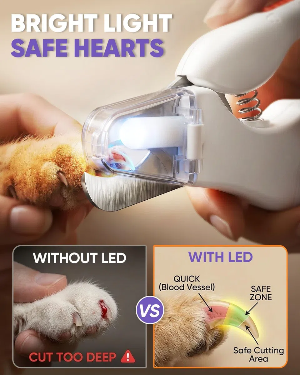 CATPICK Sacapuntas de uñas y cortaúñas para perros, recortadoras para perros grandes, medianos y pequeños, gatos, mascotas, cortaúñas, sensor rápido y protección de seguridad, recargable con 2