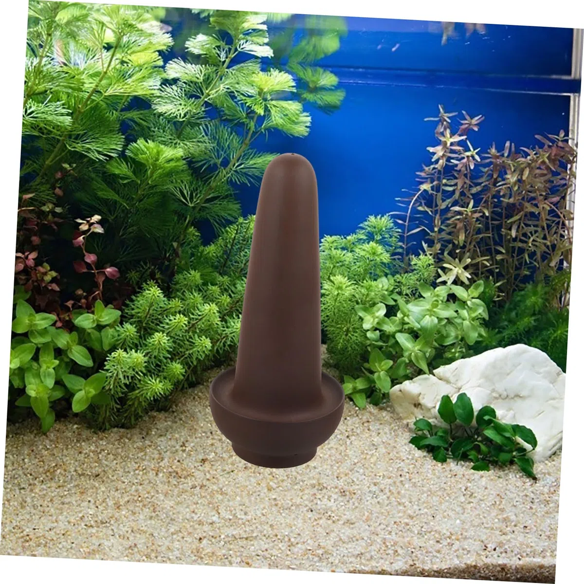 YARNOW Cubo de Desove de Gres Rojo para Peces, Marrón, para Acuario