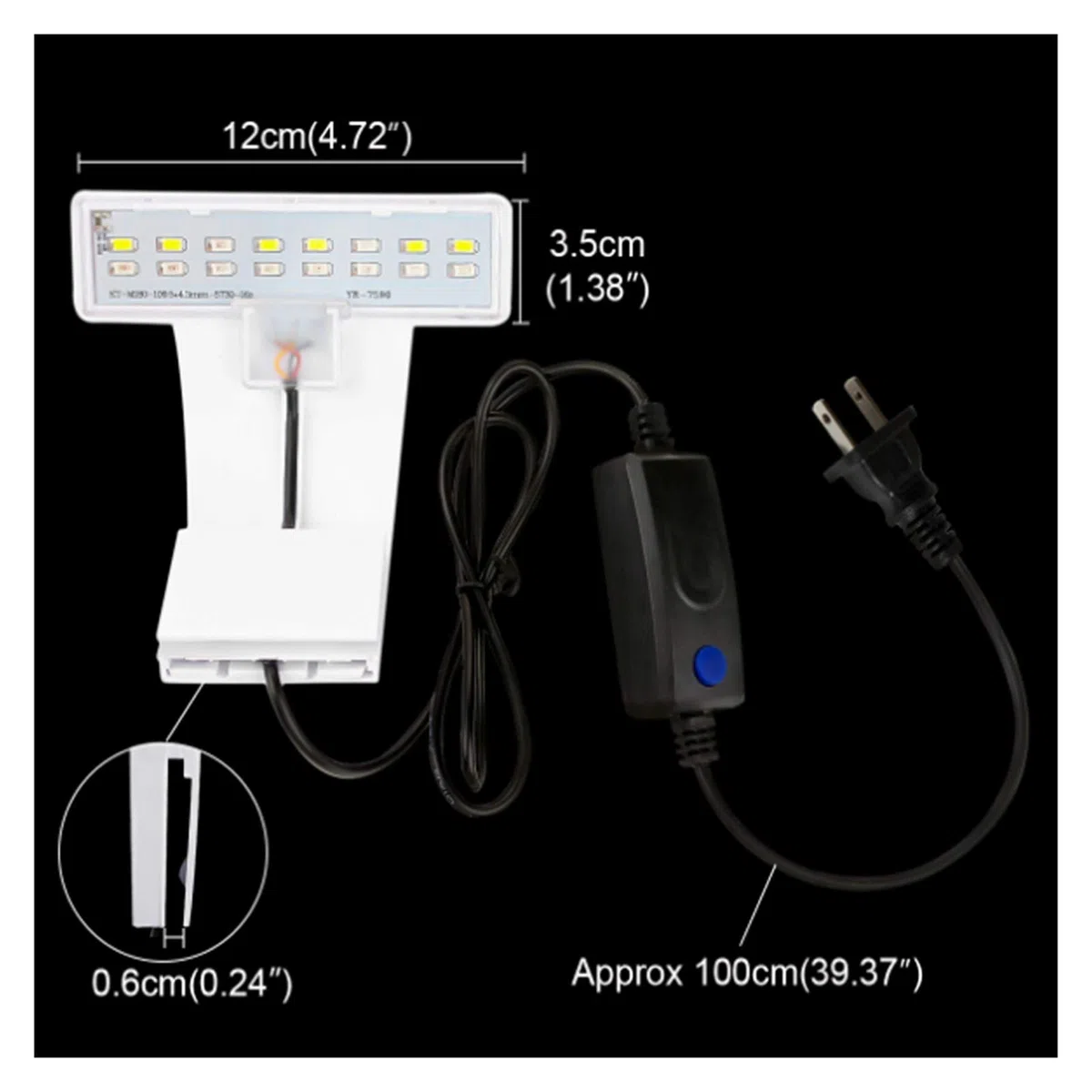 Luz de Acuario 3 Modos 5W 10W LED Aqua Fish Light para Acuario Fish Tank Abrazadera Clip Luz Blanco Azul Rojo Verde Color Iluminación (Color : M180 B 3)