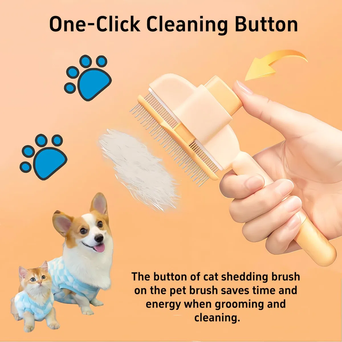 TemApex 2 peines para mascotas para perros y gatos con dientes largos y cortos de metal de acero inoxidable para desprendimiento y enredos, peine autolimpiante para perros y gatos, comodidad y