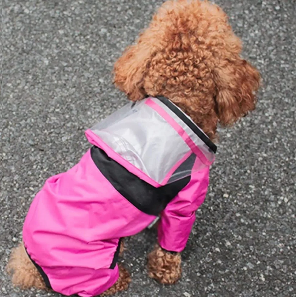 Impermeable para Perros, Mono Impermeable for Perros, Reflectante, Chaqueta con Capucha, Ropa for Exteriores for pequeños, Suministros for Mascotas(Pink,XS)