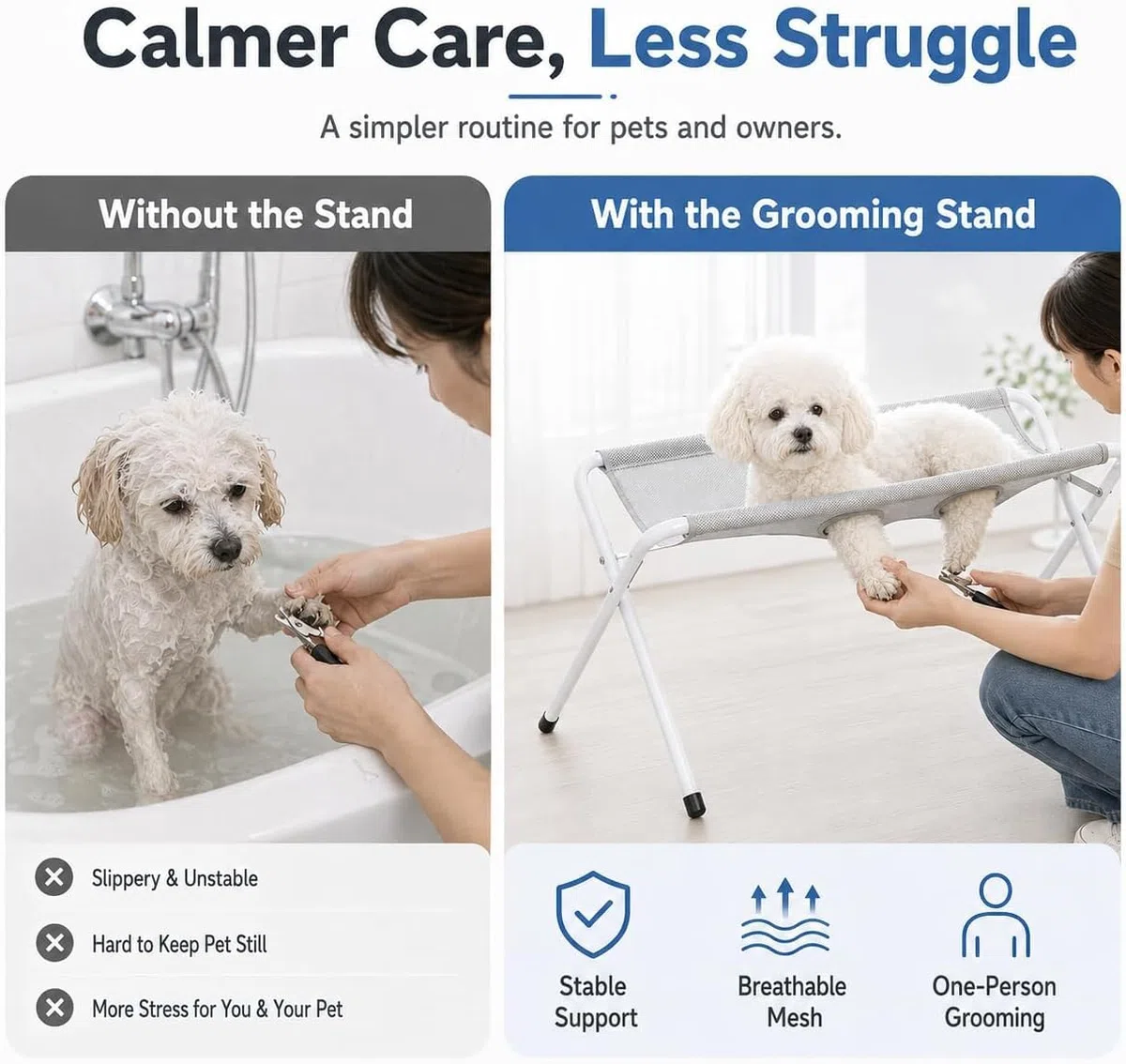 Hamaca De Baño para Perros con Soporte Plegable para Perros Pequeños Y Gatos. Pink
