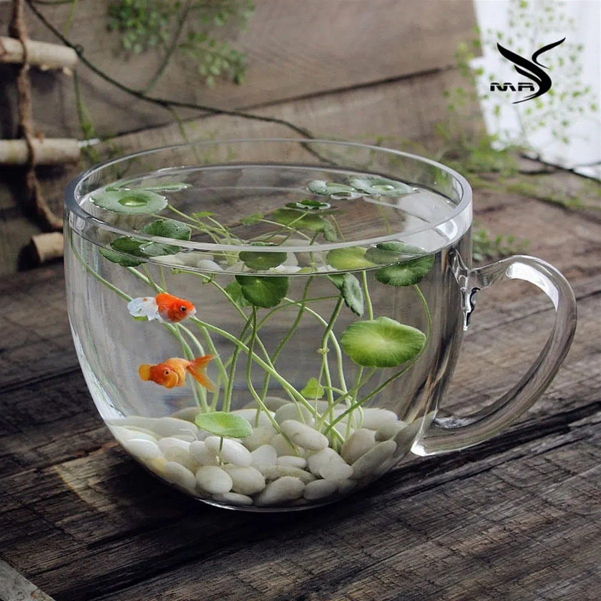 Pecera Pecera en Forma de tazón Grande con asa, Tanque de Acuario de Vidrio, Mesa Transparente Engrosada, pecera, Tanque ecológico, Adornos de Mesa Acuario