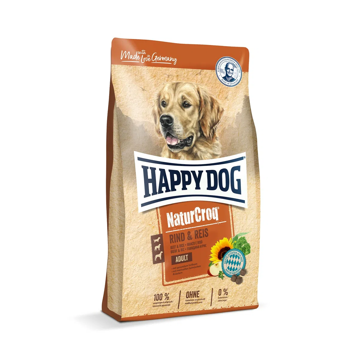 Happy Dog 60517 – NaturCroq – Carne y arroz – Alimento seco con Hierbas domésticas para Perros Adultos – 15 kg de Contenido