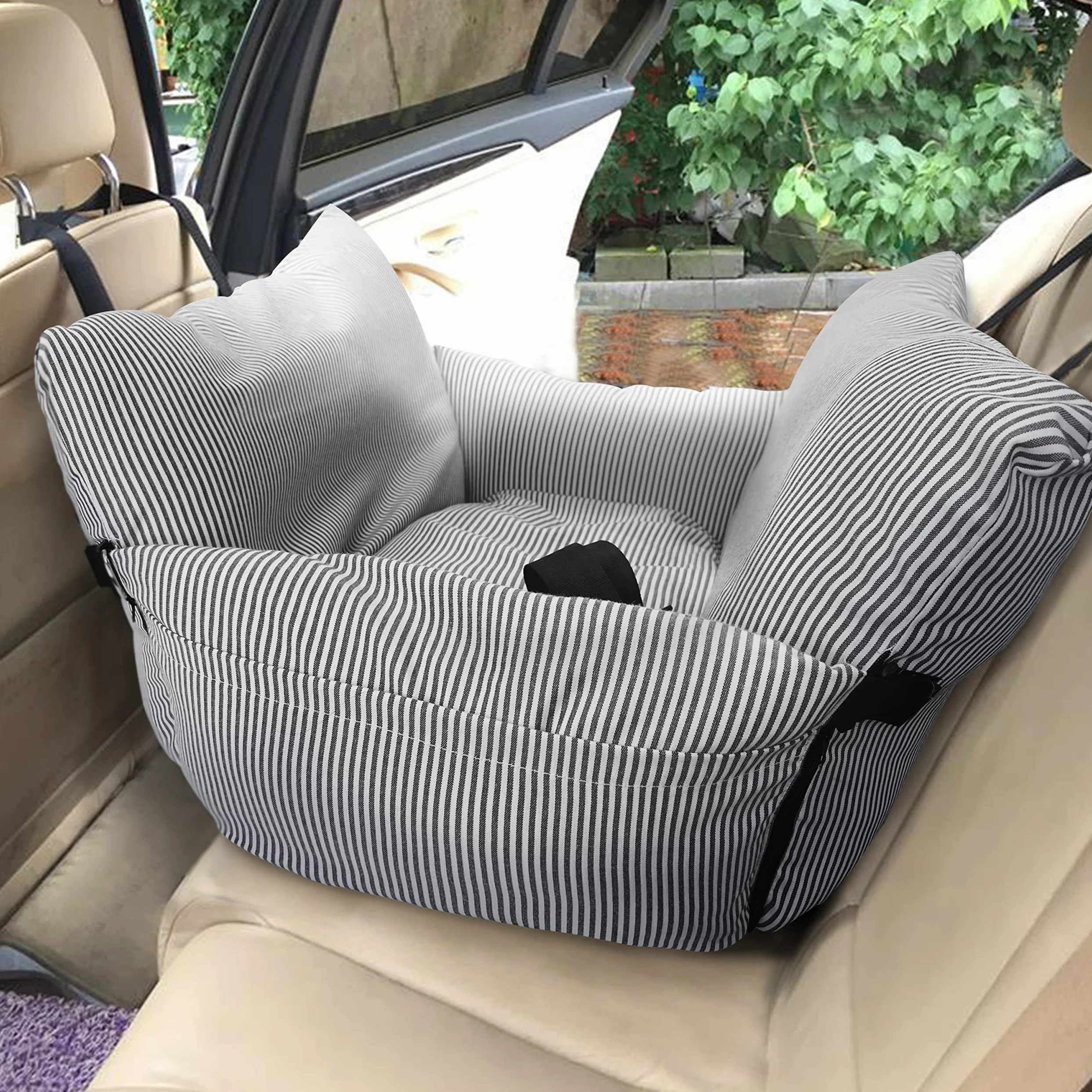 Johnear Asientos para automóviles de Mascotas，cojín para Perros medianos Perros, Cama para Gatos, Cama de Viaje con Correa de Seguridad, extraíble y Lavable, Bolsa de Transporte para Mascotas