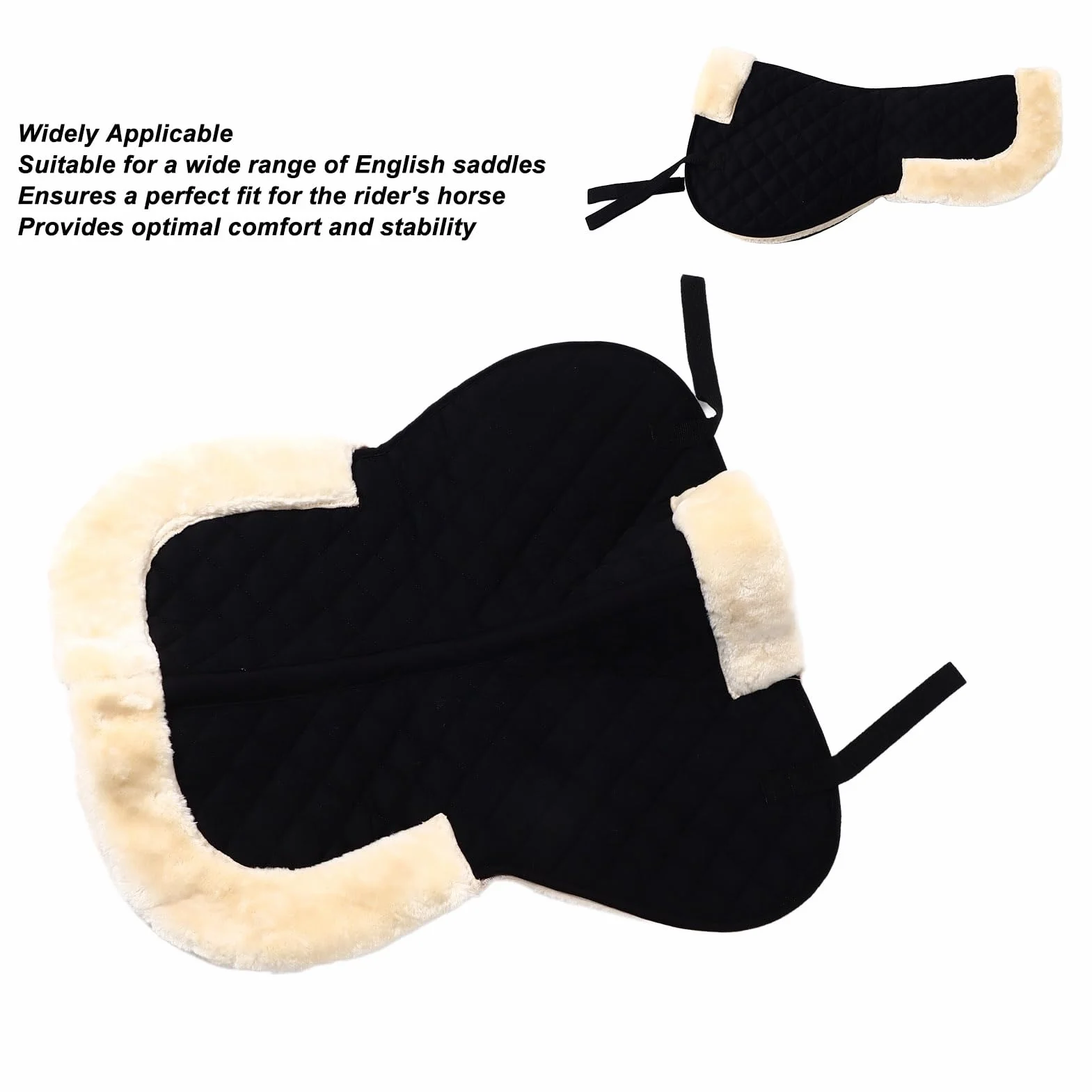 Qcwwy Almohadilla para Tachuelas para Caballos, Almohadilla para Silla de Montar para Montar a Caballo Multifunción, Manta de Algodón para Silla de Montar, Cojín Acolchado para Silla